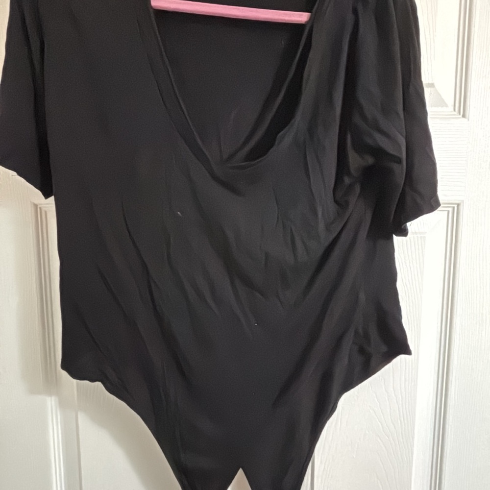 Elegant Black V-Neck Women's Bodysuit